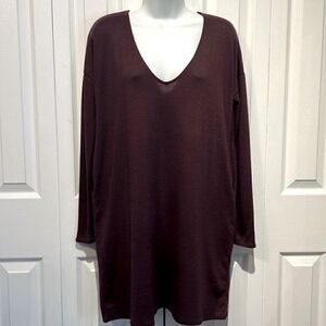 Aritzia Wilfred Free‎ Burgundy Long Sleeve Dress Size XS